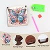 Wooden DIY Butterfly Flower Diamond Painting Kit Note Box with 160 Papers Gifts