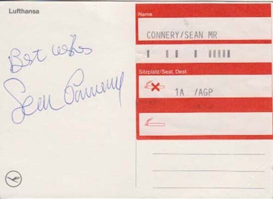 SEAN CONNERY 007 JAMES BOND AUTHENTIC AUTOGRAPH JAMES BOND GYRO JET THUNDERBALL