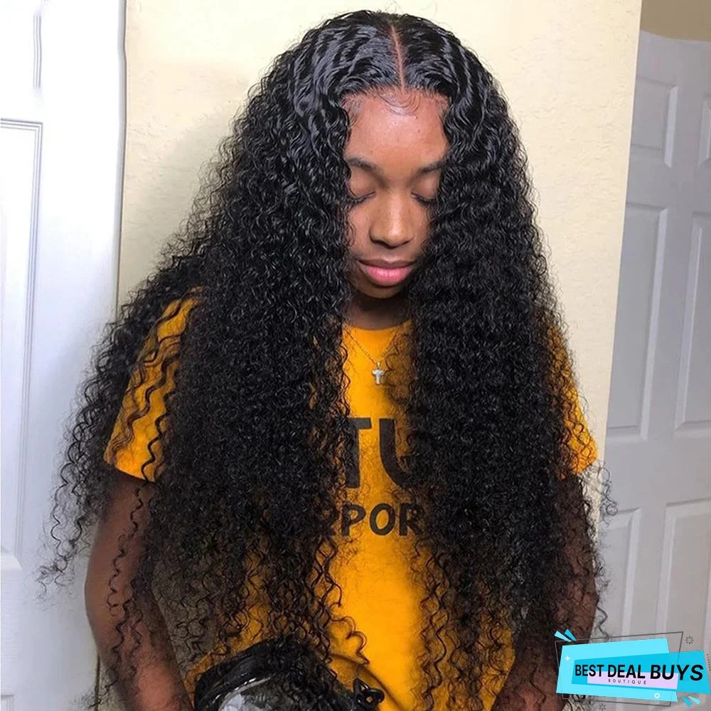 Black Medium Split Small Curly Wig Head Cover