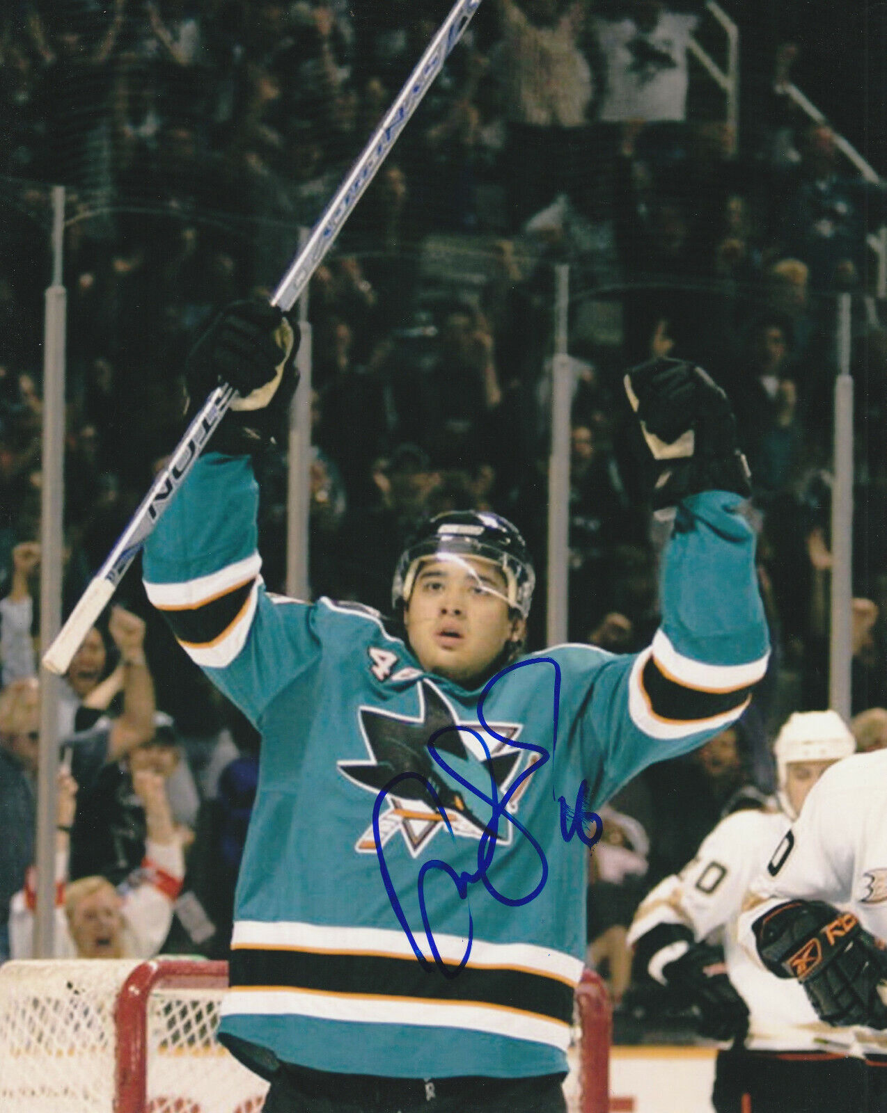 DEVIN SETOGUCHI SIGNED SAN JOSE SHARKS 8x10 Photo Poster painting #1 Autograph