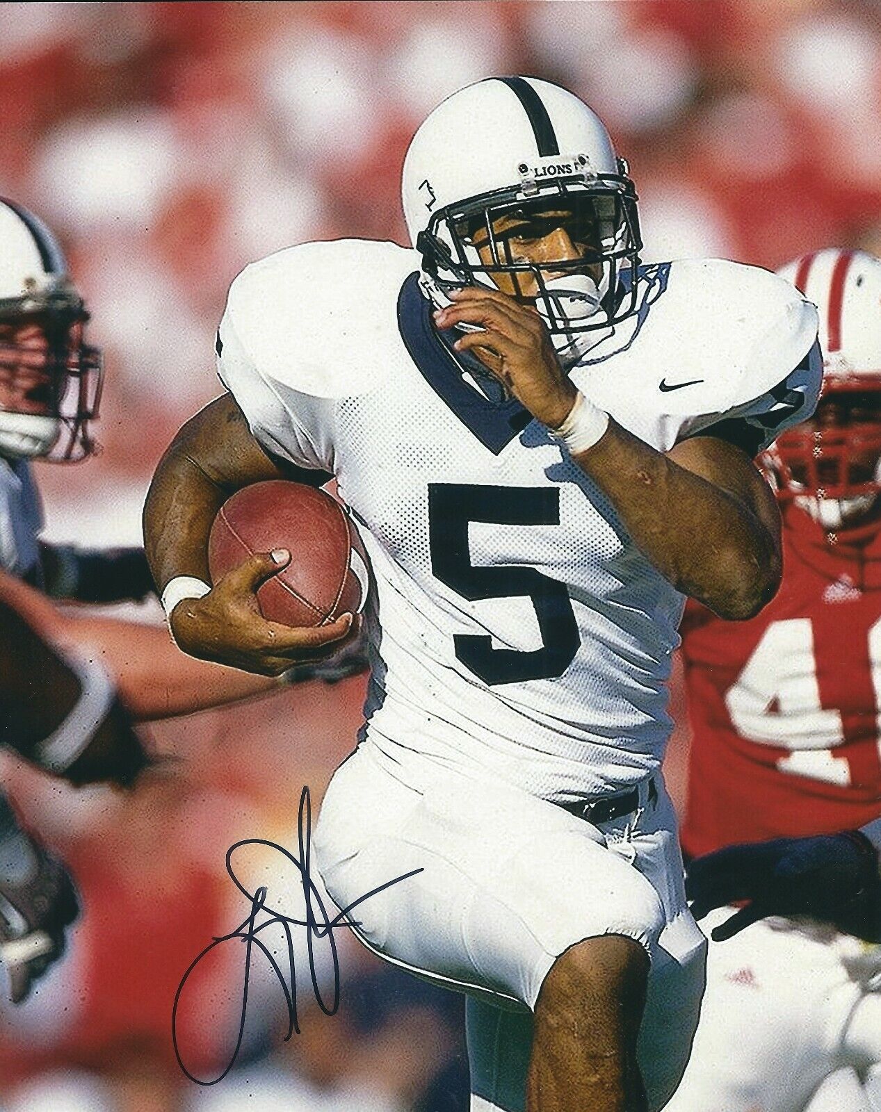 Autographed LARRY JOHNSON Penn State University 8x10 Photo Poster painting w/COA