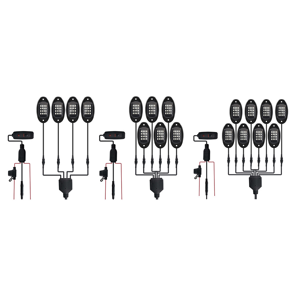 

Waterproof Car Underglow RGB LED Rock Lights Chassis Decorative Music Lamps, 4pcs, 501 Original