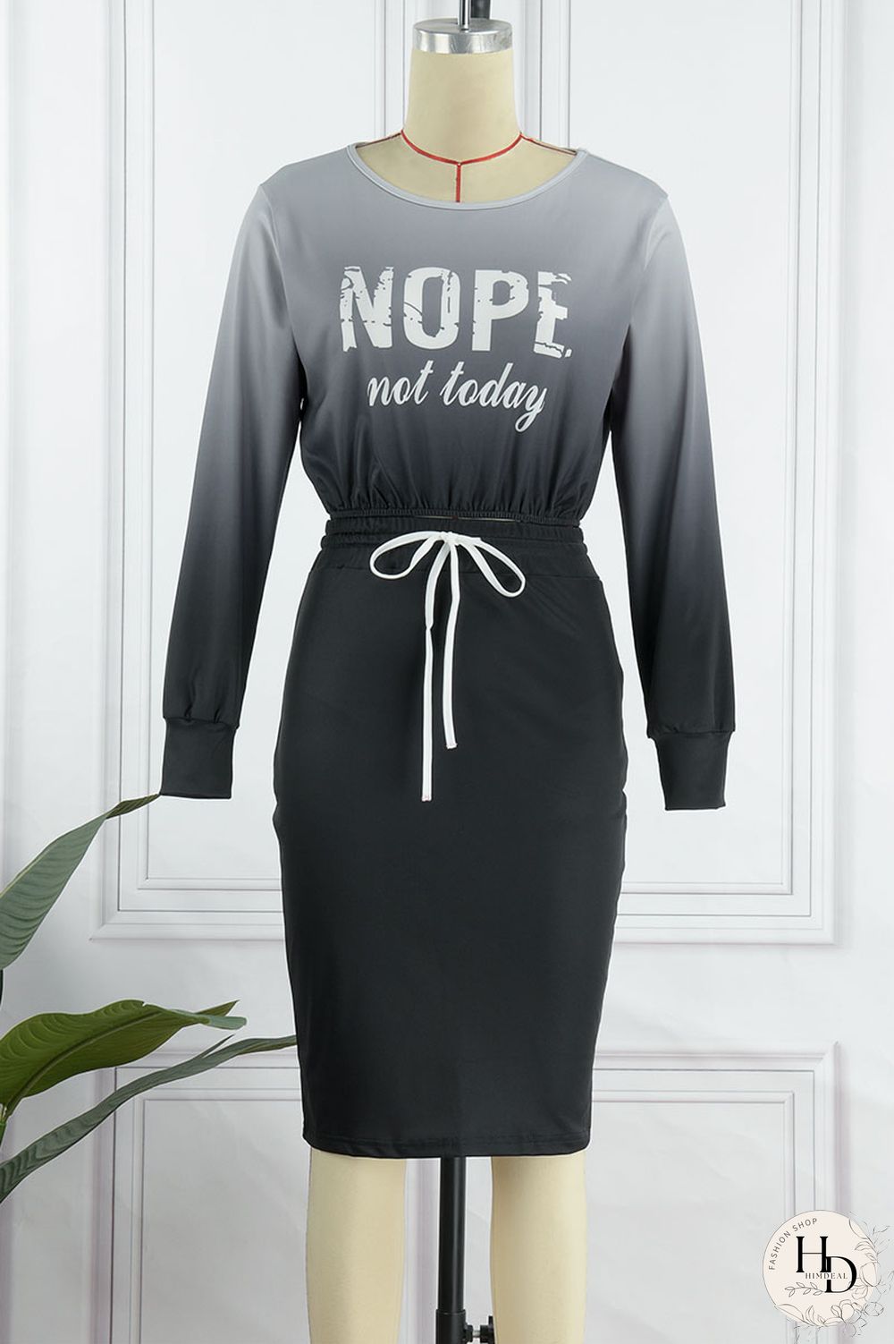 Black Casual Print Patchwork O Neck Long Sleeve Two Pieces