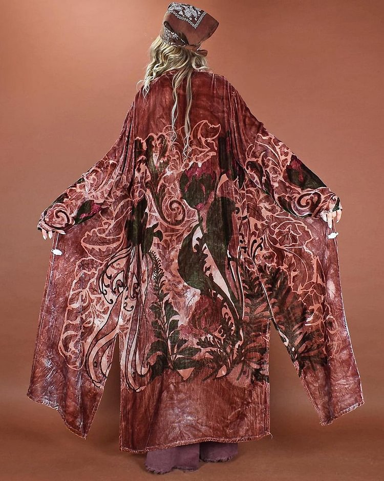 Woman velvet nightgown jacket
