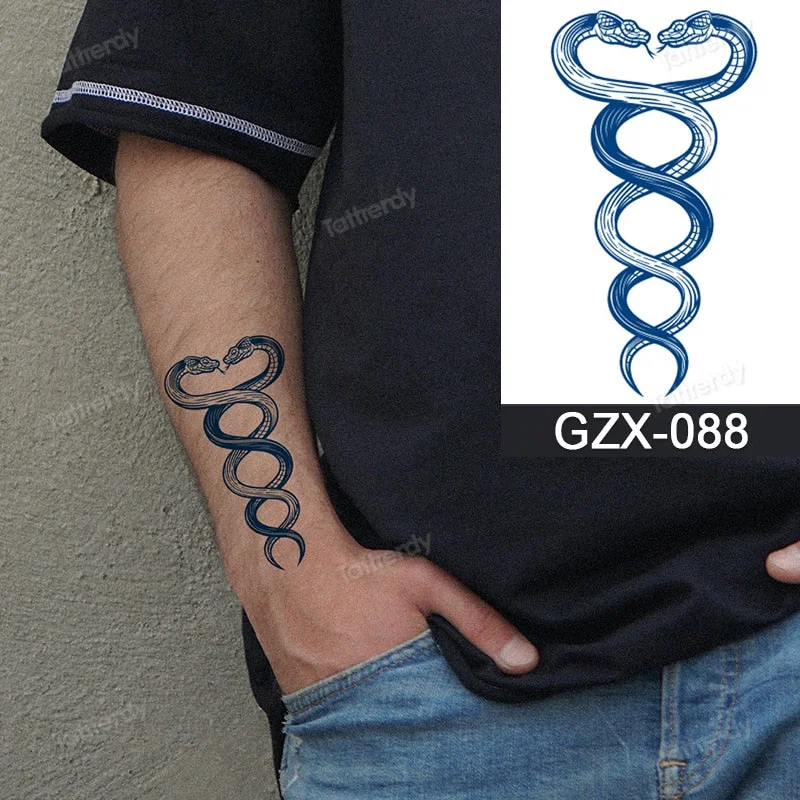 Juice Ink Natural Tattoo Water Transer Long Lasting Blue Semi-permanent Temporary Tattoos Small Hand Sleeve Armband Painting