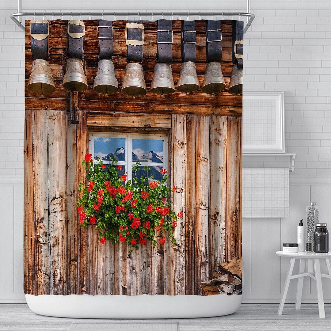 Vintage Library Books Photo Shower Curtain Magic Bookshelf Printing Bathroom Decor Curtains Set Waterproof Fabric With Hooks