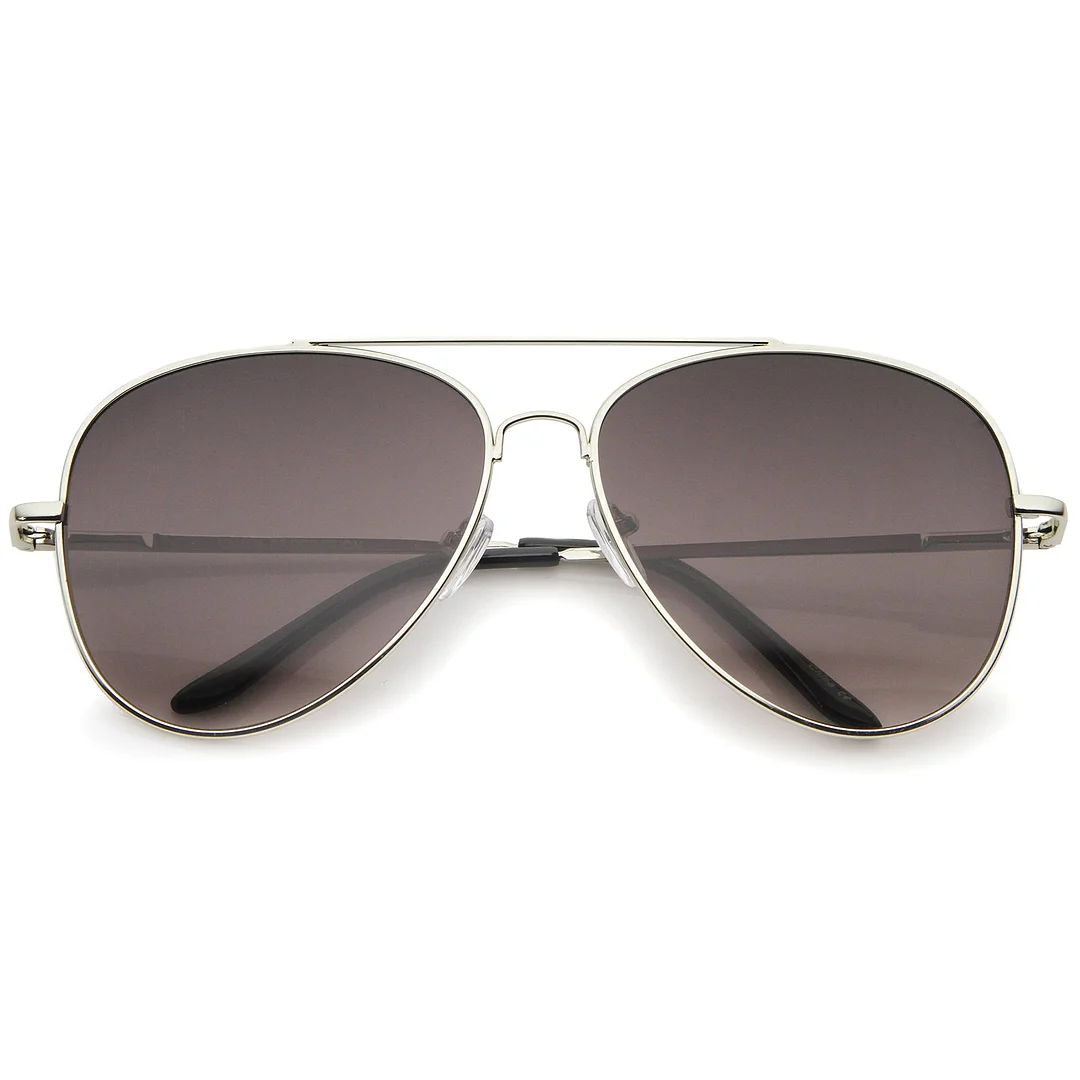 Large Classic Full Metal Teardrop Flat Lens Aviator glasses 60mm