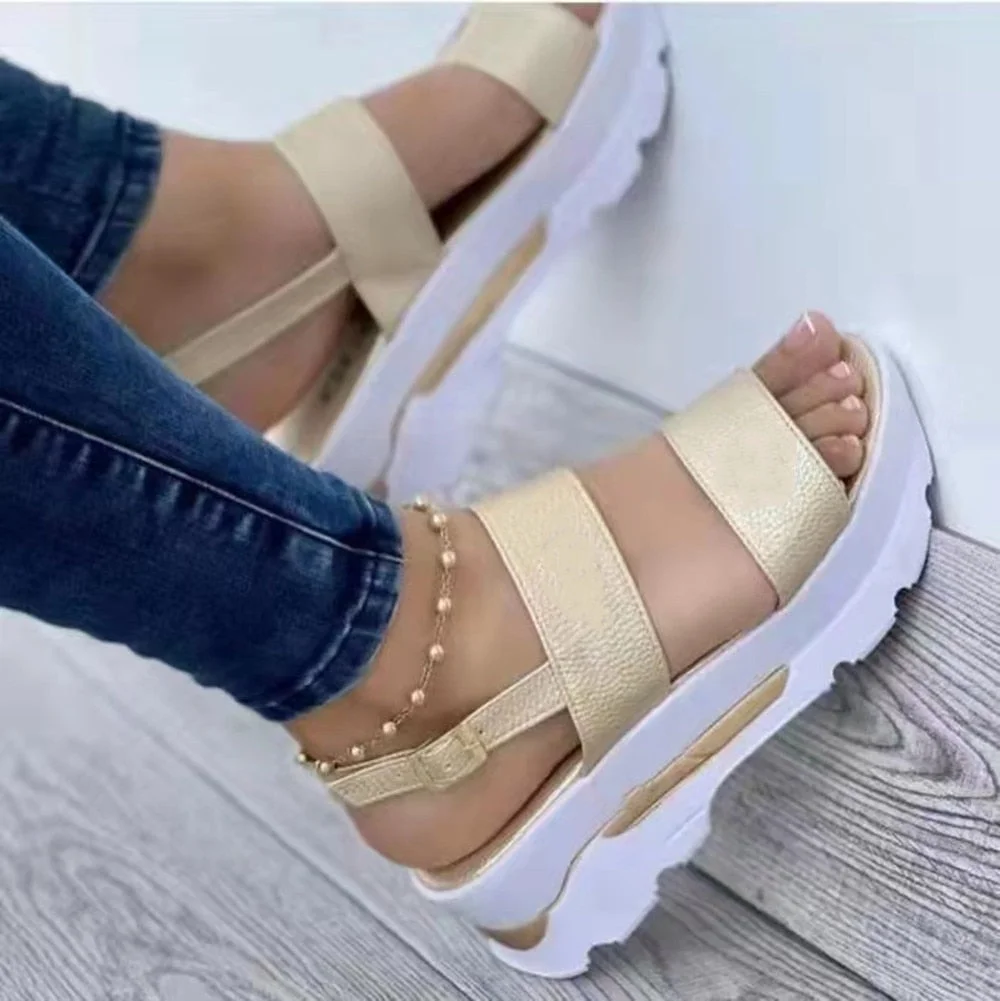 Sandals Women 2022 Large Size Platform Sandals Women Flat Bottom Sports Style Fashion Lazy  Sandals Women Shoes
