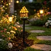 LED Solar Fairy-Tale Mushroom Cottage Garden Light Auto On/Off Resin Mushrooms Ground Decor Lights Weather-Proof Solar-Powered Resin Mushrooms Statue Lamp for Yard Patio Pathway Lawn Flower Bed