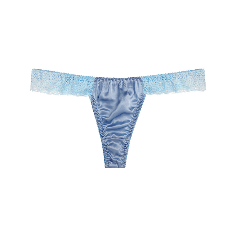 Clearance-Lace Sexy Luxury Silk Thong Panties REAL SILK LIFE