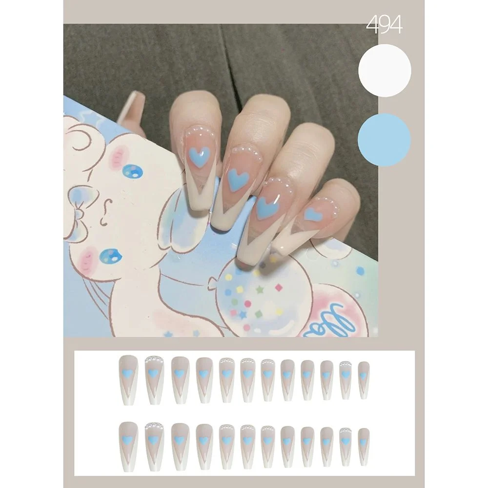 New Artificial Long Coffin Fake Nails Ballerina Manicure Tool Chinese Taiji False Nail Detachable Full Cover Nail Art Accessorie