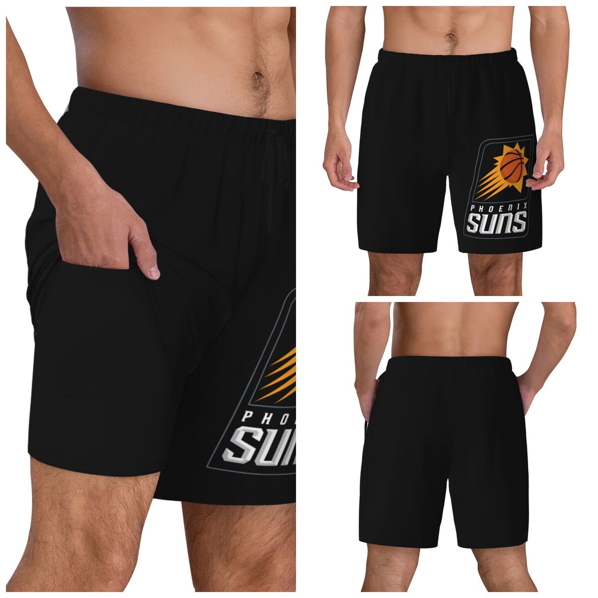 Phoenix Suns Logo Men's Swim Trunks with Compression Liner
