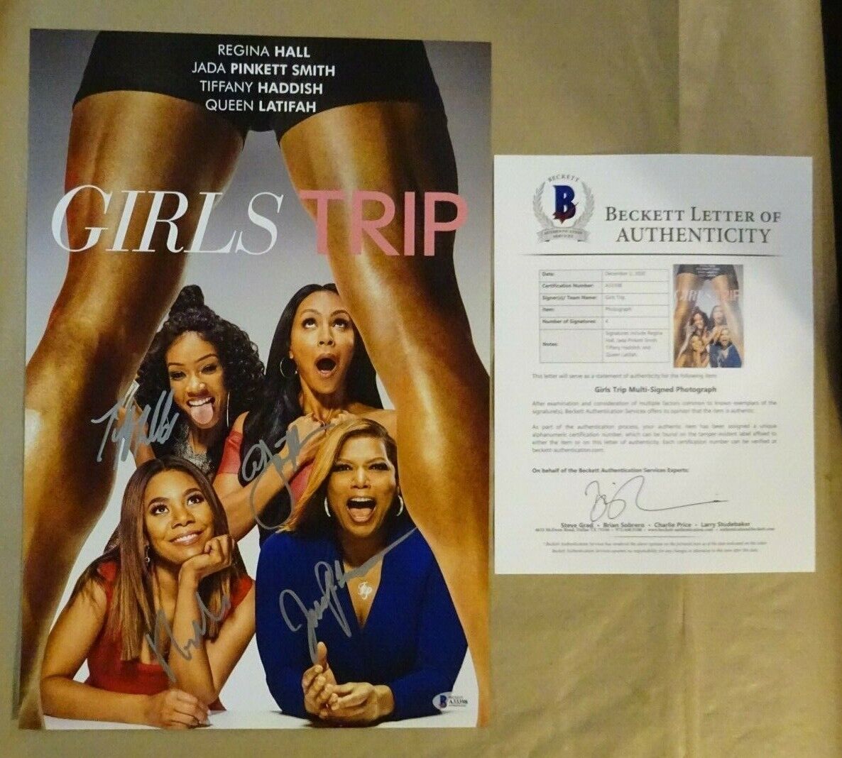 Signed GIRLS TRIP Autographed By 4 12x18