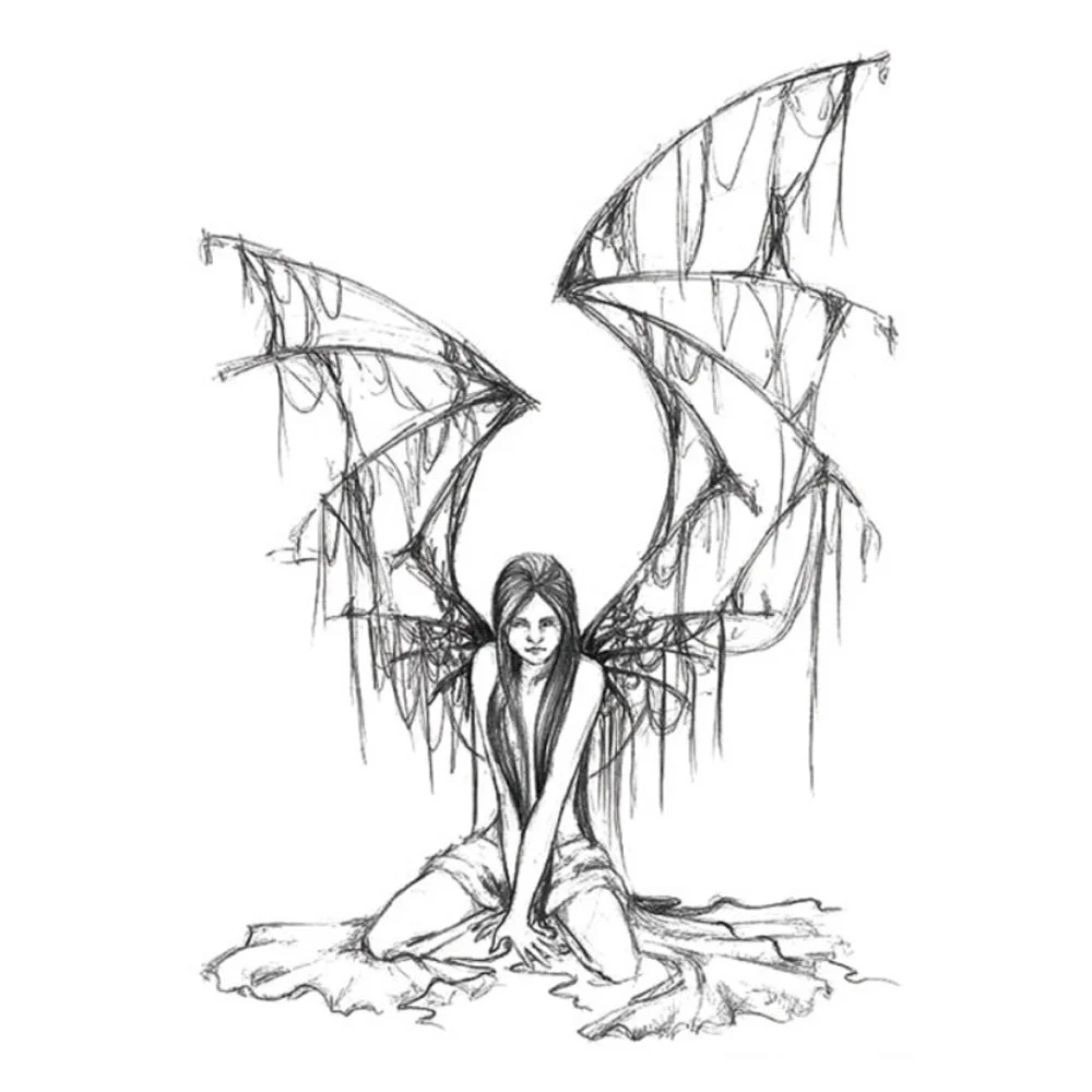 Temporary Waterproof Tattoo Stickers Cross Christian Prayer Black Angel Wing Religious Totem Flash Waterproof Fake Tatto Bod Art