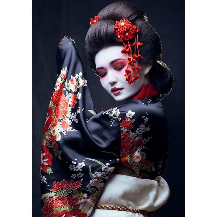 Peinture de diamant - ronde complète - geisha