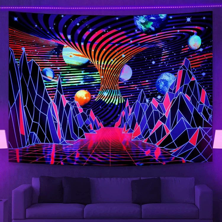 Planet - Black Light Tapestry