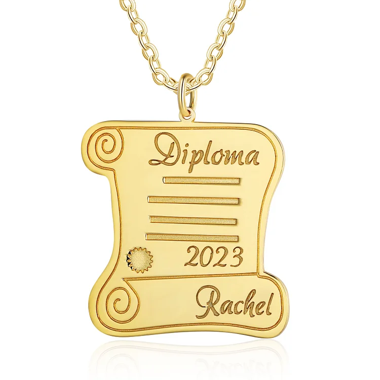 Graduation Gifts Personalized Name Diploma Necklace