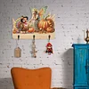 Wooden Pumpkin Turkey Elf 3 Hooks Diamond Painting Hook Rail DIY Crafts Decor