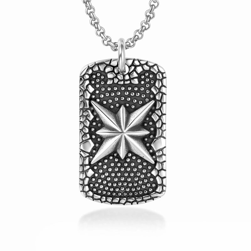 Hip-Hop Retro Punk Hexagram 304 Stainless Steel Polishing Men's Pendant Necklace