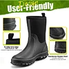 Men's rubber boots Neoprene insulated rain boots with steel handles, waterproof mid-tube calf hunting boots