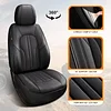MINGBRON Car Seat Cover Full Set, Leather Car Seat Cover, Waterproof Seat Covers, Car Seat Cushion, Nappa Leather Seat Covers Car Seat Protector Universal Fit Most Cars Black