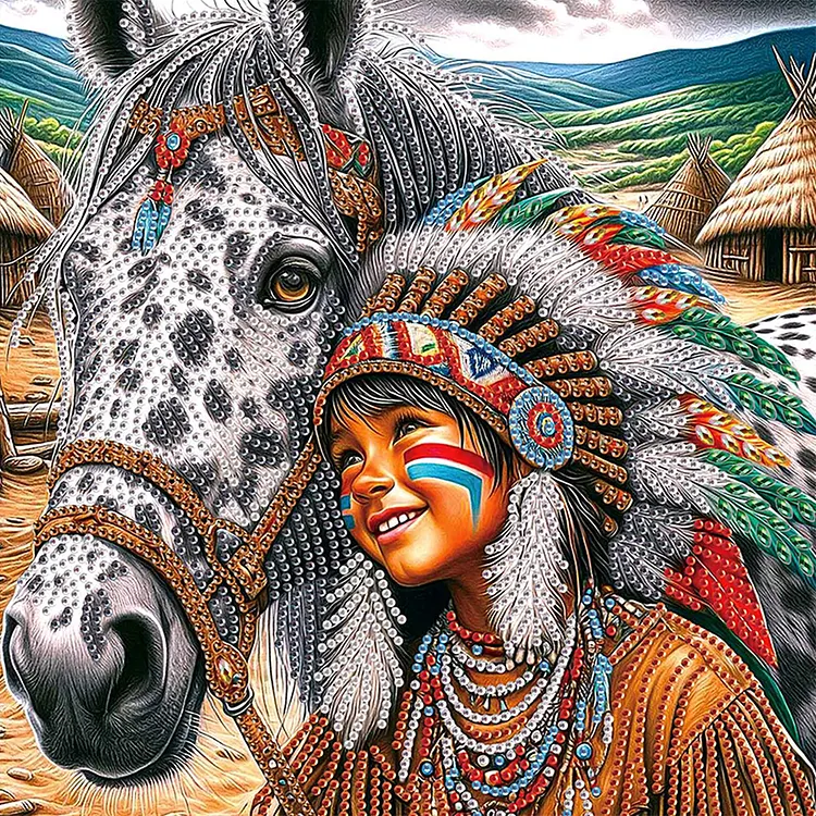 Indians 30*30cm (Canvas) Special Shaped Drill Diamond Painting gbfke
