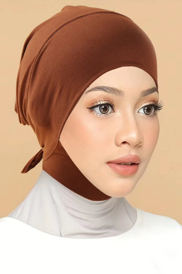 Casual Ruched Back Drawstring Solid Color Headscarf