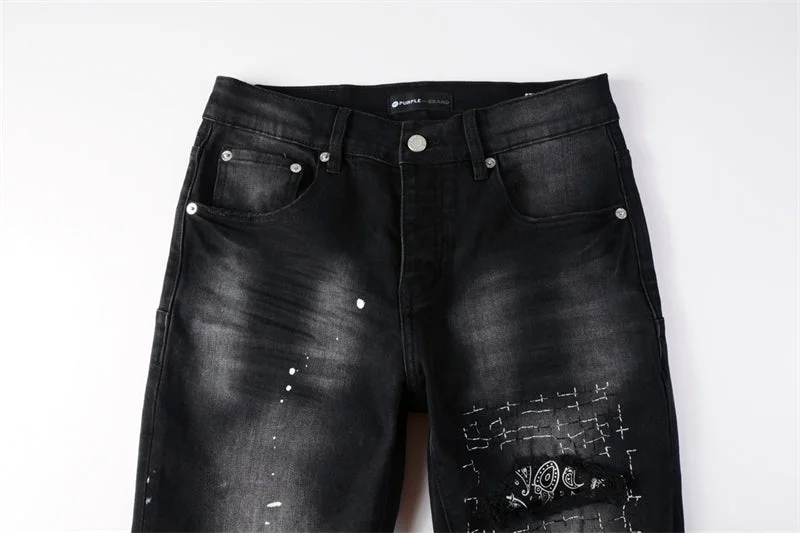 Purple Fashion Jeans 9099