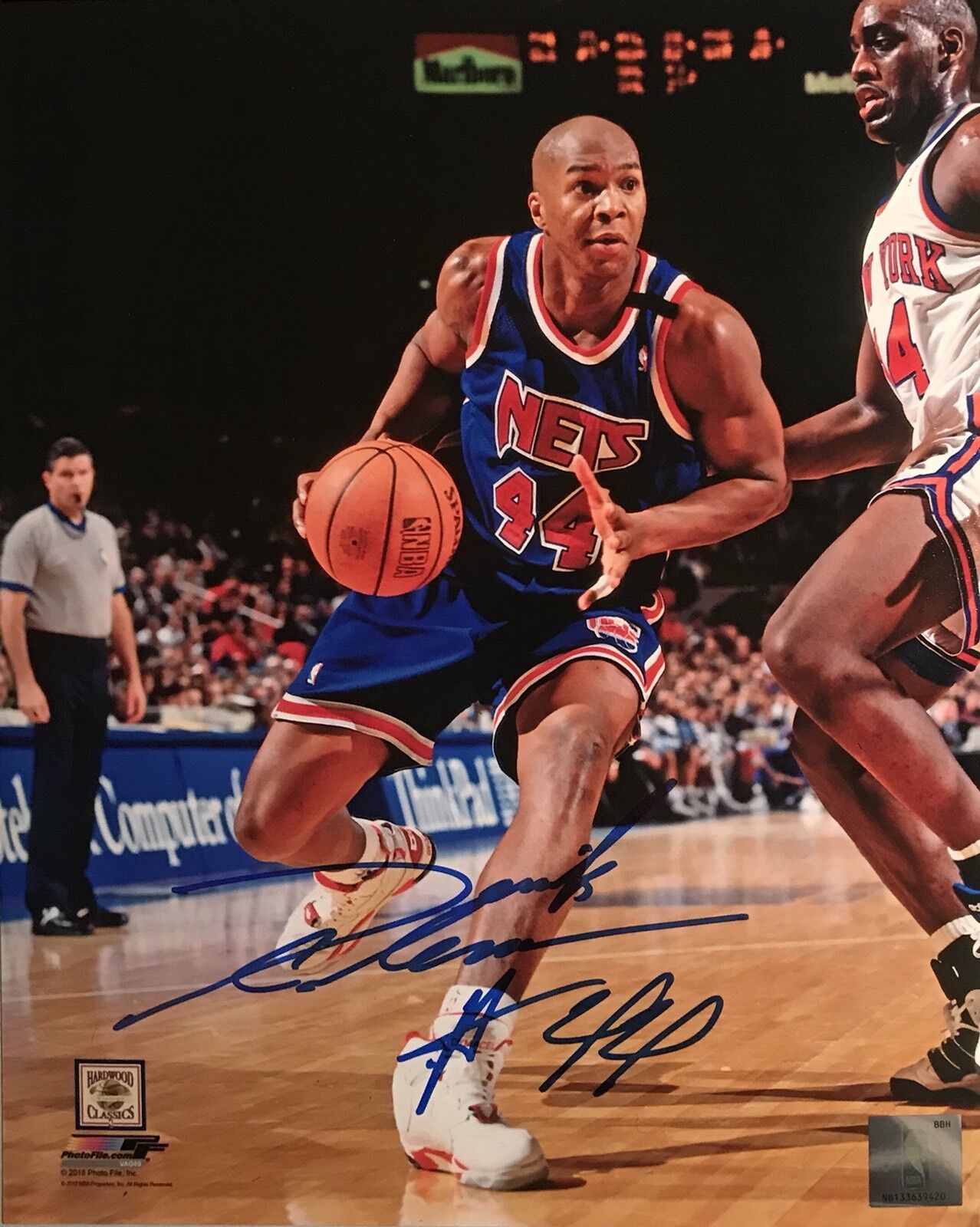 Derrick Coleman New Jersey Nets #44 Autographed 8x10 Pose #1