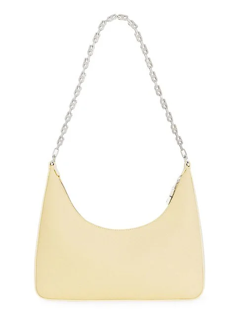 Givenchy Small Moon Cut Out Bag in Canvas with Chain Pale Yellow