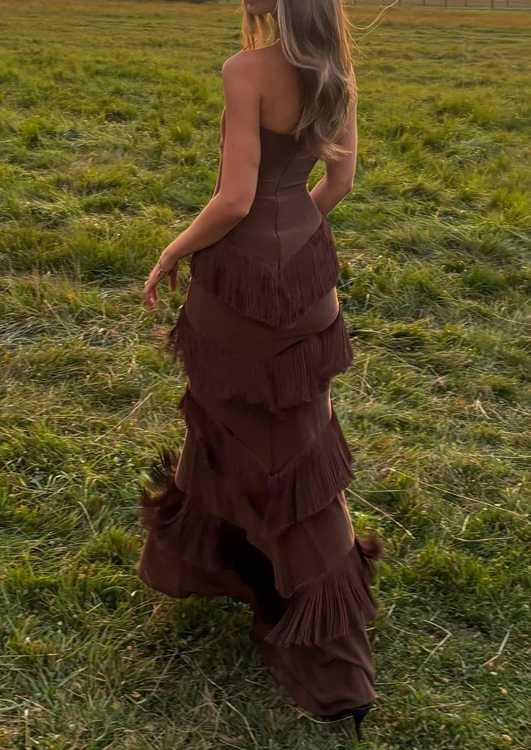 chinese dress ladies RENT House of Harlow X Revolve Hera Fringe Maxi Dress main image 1