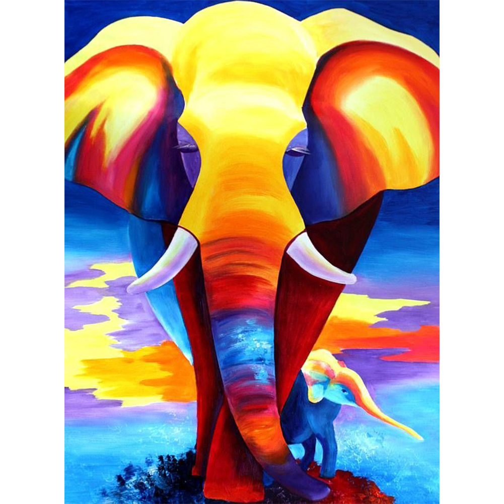 

30*40CM - Round Drill Diamond Painting - Elephant, 501 Original