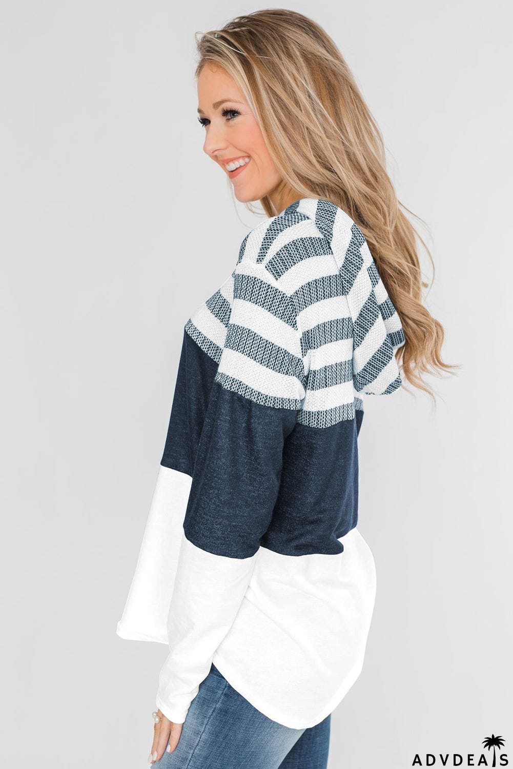 Color Block Drawstring Hoodie