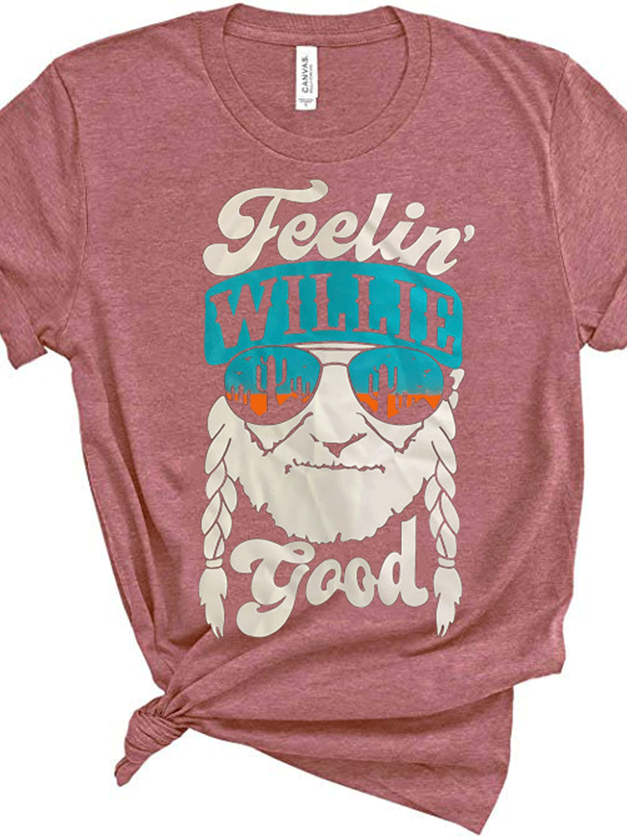 Tricolor Old Man Head Letter Printing T-shirt