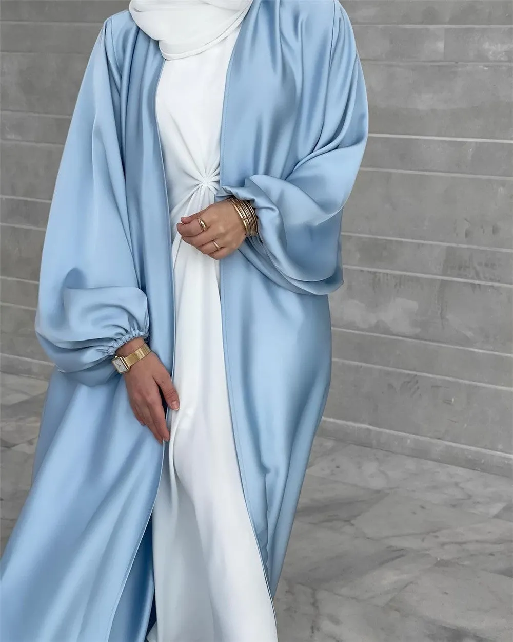 Brownm Sleeve Basic Model Cardigan Summer Colorful Elegant Dress