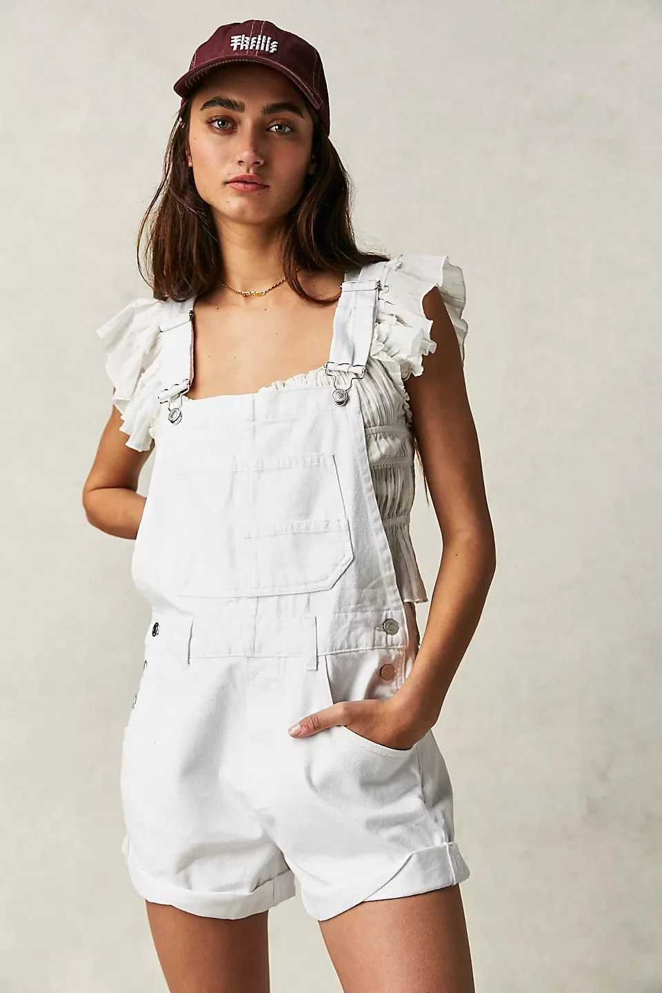 Toloer Loose Multi-Pocket Strap Jeans Woman-Outfit Ideas
