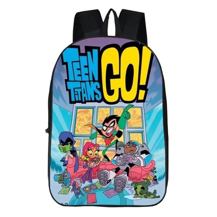 Buzzdaisy Teen Titans Go Robin Starfire Cyborg Backpack School Sports Bag For Kids
