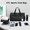 Leder Sporttasche Reisetasche mit Schuhfach, Echtleder Fitnesstasche Umhängetasche Gym Bag, Wasserdicht Handgepäck Weekender Rucksack für Männer und Frauen