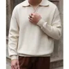 Men's Solid Color Knitted Polo Shirt