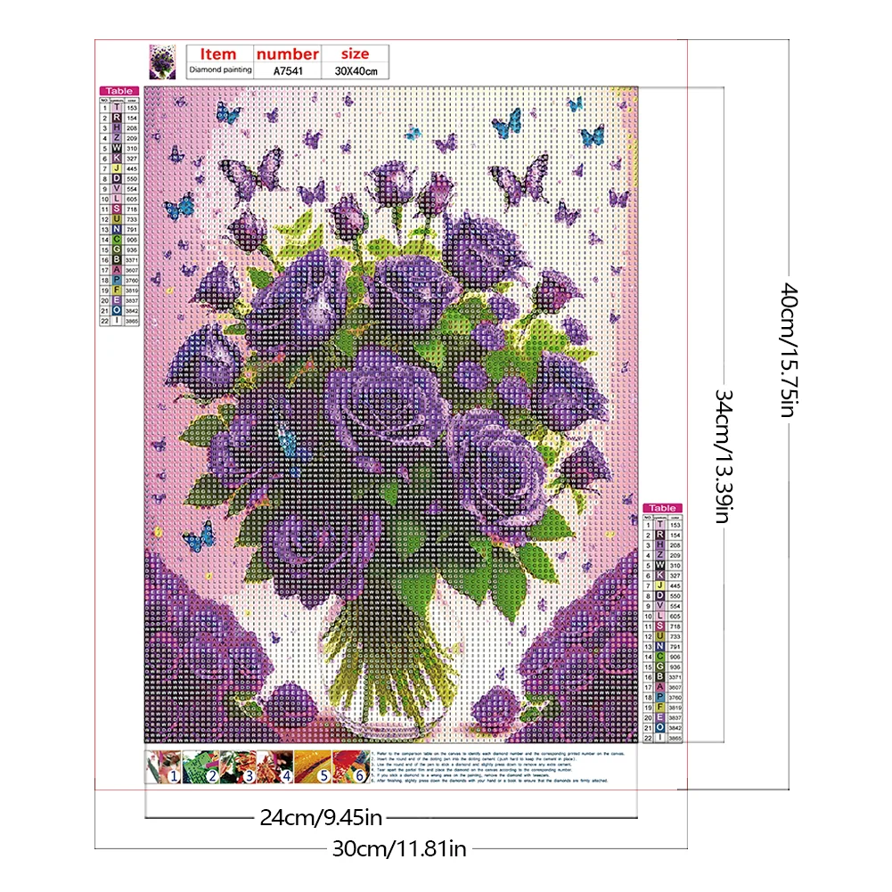 Diamond Painting - Full Round Drill - Rose(30*40cm)
