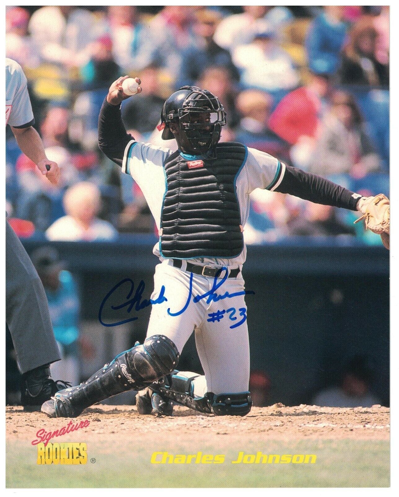 Charles Johnson Signed Autographed 8x10 Photo Poster painting Signature Rookies Florida Marlins