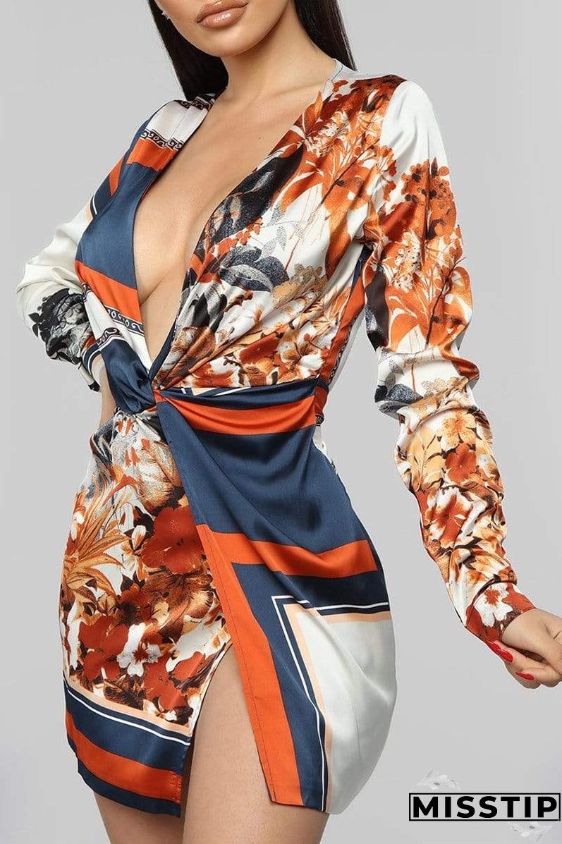 Sexy Print V-Neck Dress