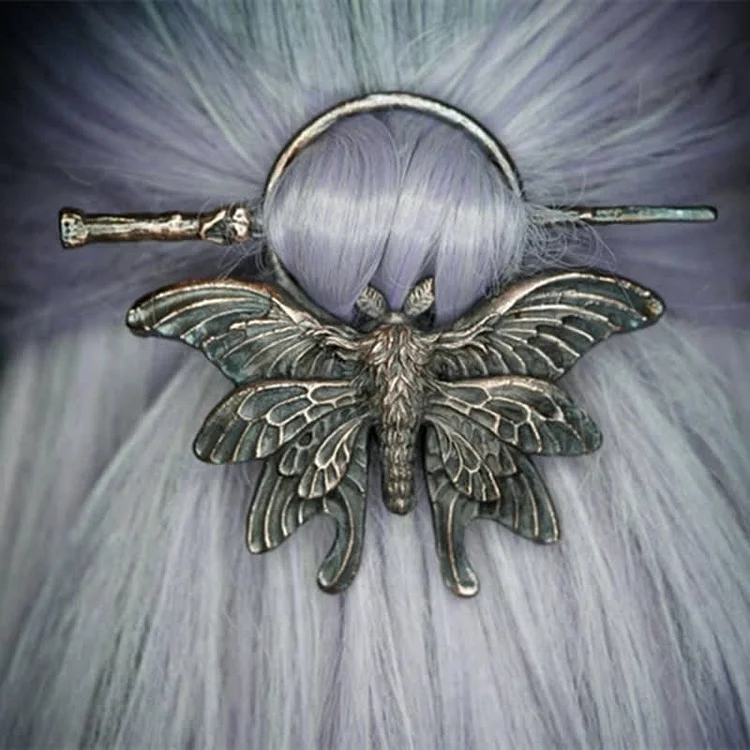 Delicate Vintage Coppery Moth Hairpin