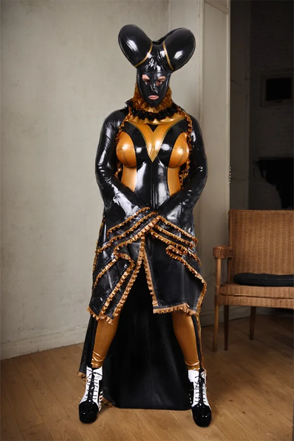 Men Latex Cape Black Bronze Renaissance