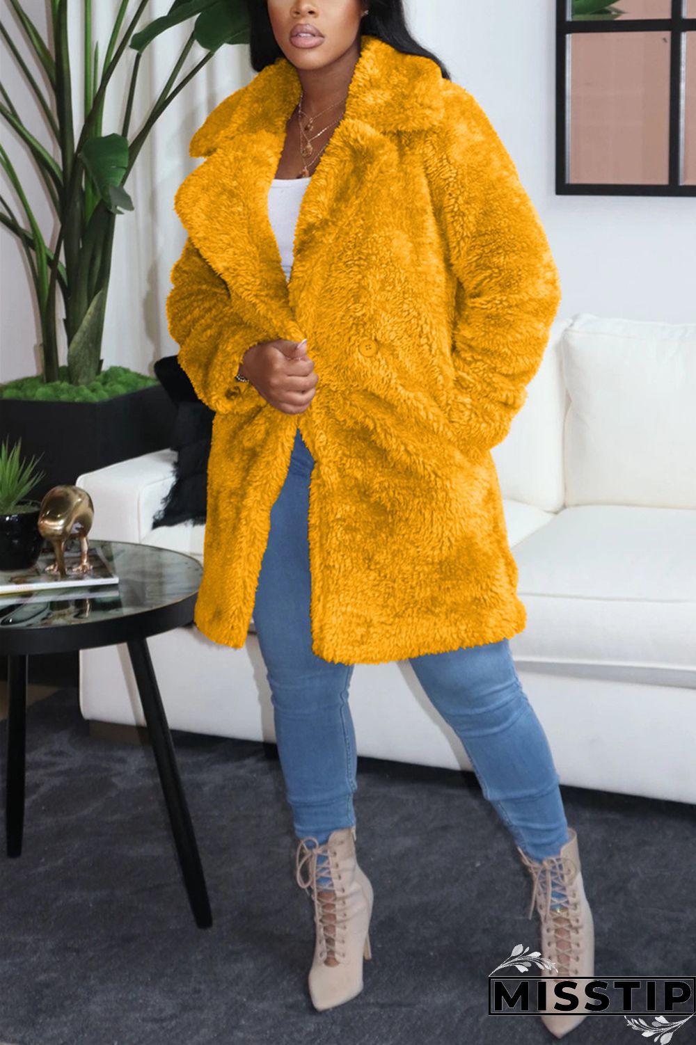 Pink Fashion Casual Solid Cardigan Turndown Collar Outerwear