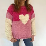 Valentine Vibes Valentine Heart Art Print Knitted Pullover Sweater - Image 3