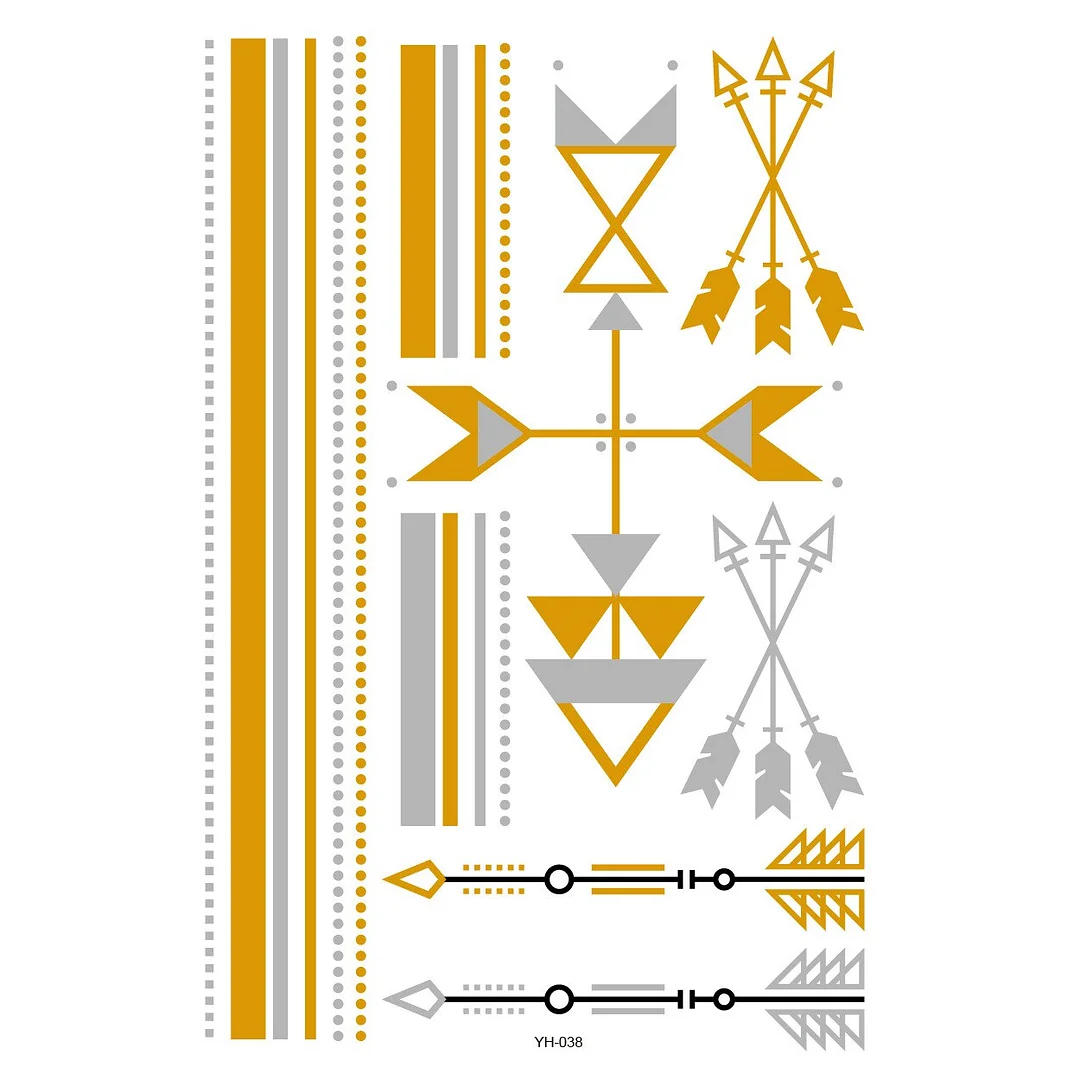 Tattoo Sexy Feather Moon Star Temporary Tattoo Female Party Body Arm Art Fake Flash Tatoos Gold Metallic Tattoo Stickers