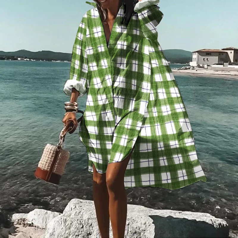 ⚡NEW SEASON⚡Check Print Resort Midi Dress