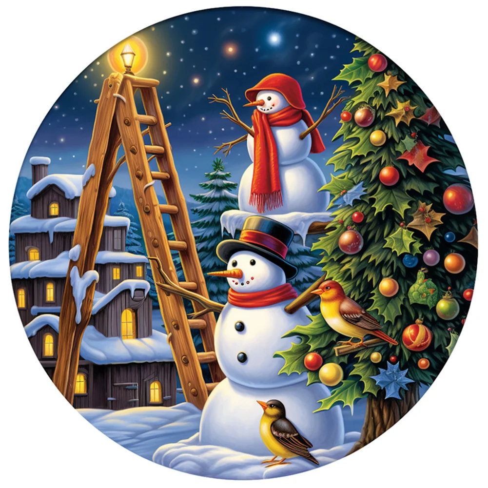 DIY Stamped Cross Stitch 11CT Full Embroidery 40*40cm - Christmas Snowman