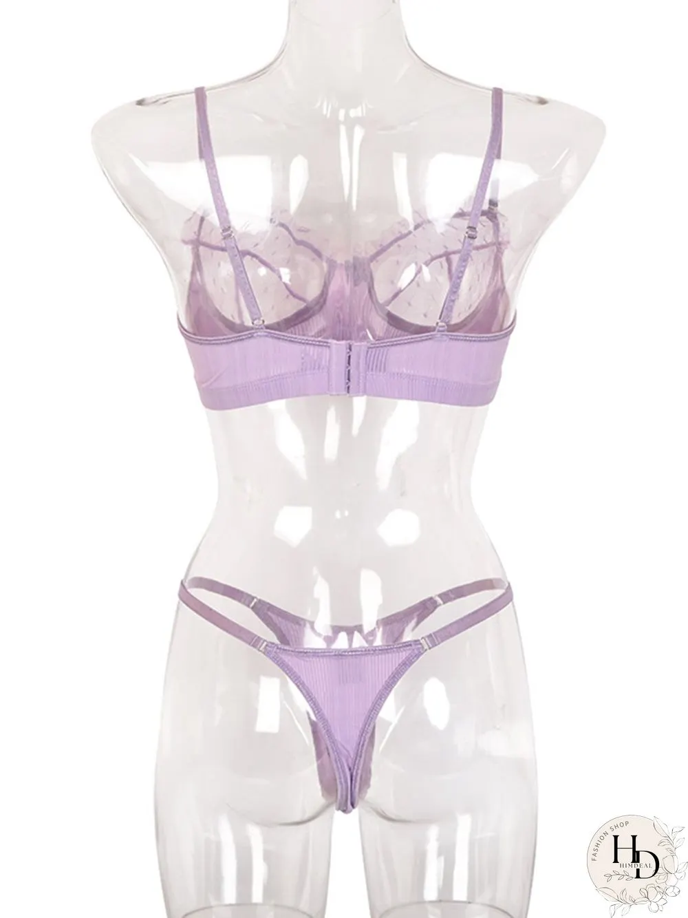 Lace Mesh Eyelashes Lace Sling Lingerie Set